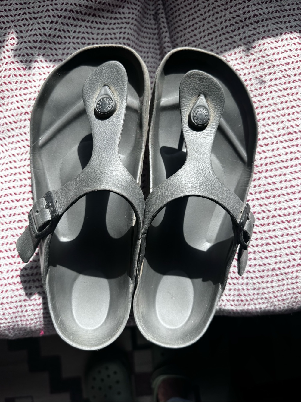 Birkenstock Black Thong Sandals with Adjustable Buckle